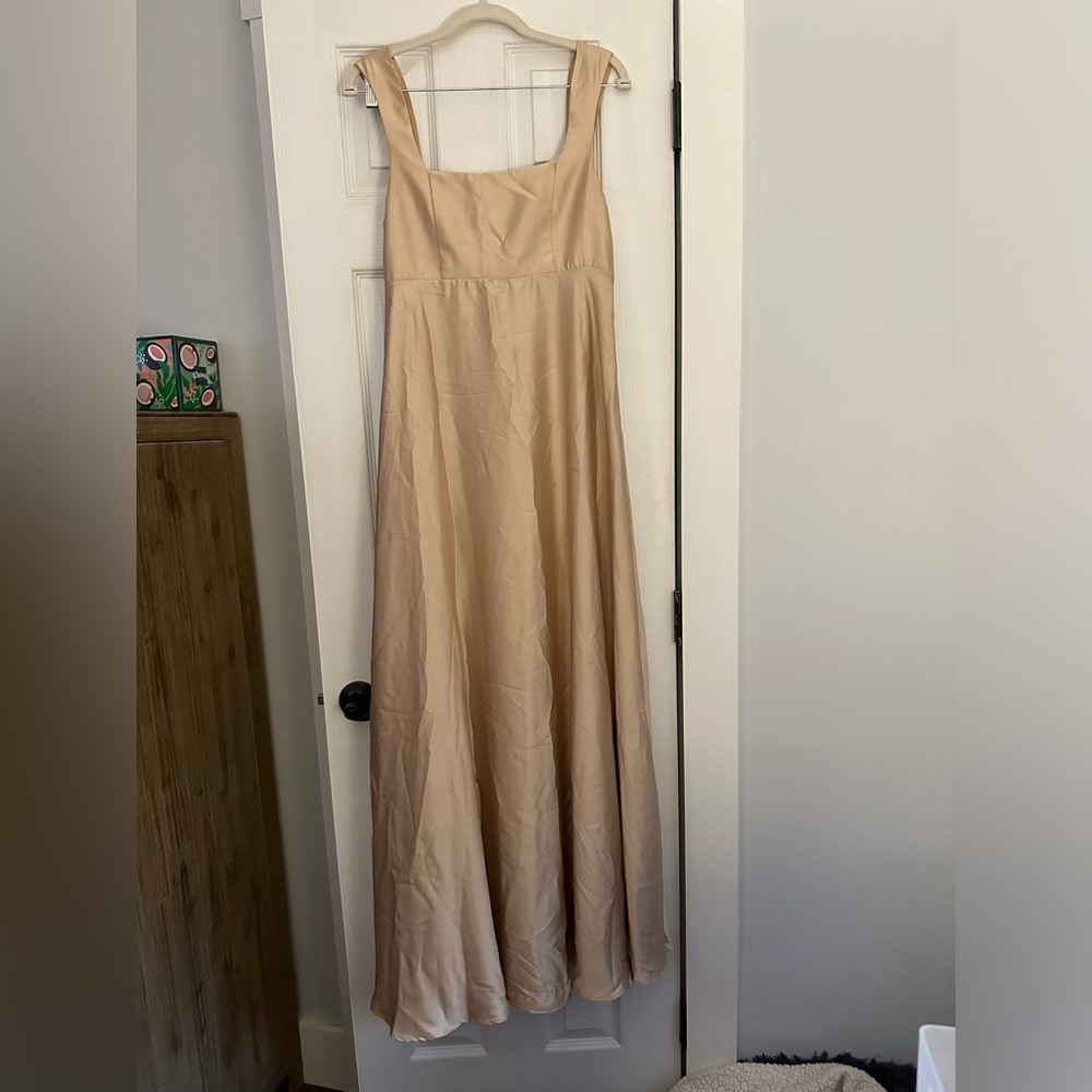 Show Me Your MuMu Champagne Satin Dress